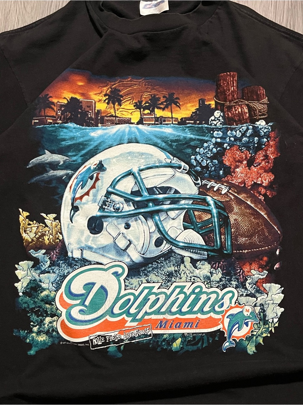 Y2K Miami Dolphins NFL graphic VF image where T-shirt men’s medium vintage - Picture 2 of 8